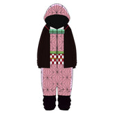 Anime Kids Children Kamado Nezuko Pink Sleepwear Outfits Cosplay Costume Halloween Carnival Suit